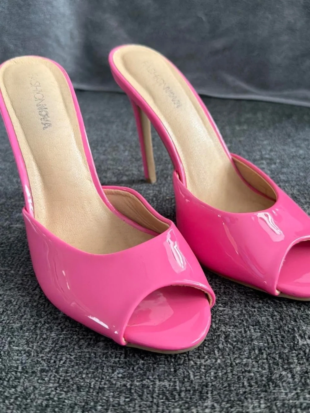 BARBIE PINK PEEP TOE MULES